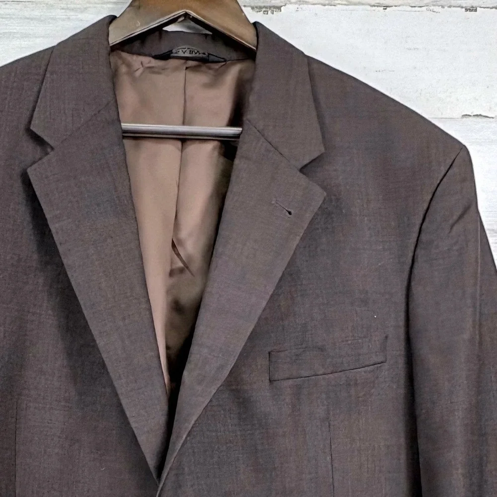 Jos A Bank Blazer Mens 46L Brown Wool Signature Collection Two Button Corpcore